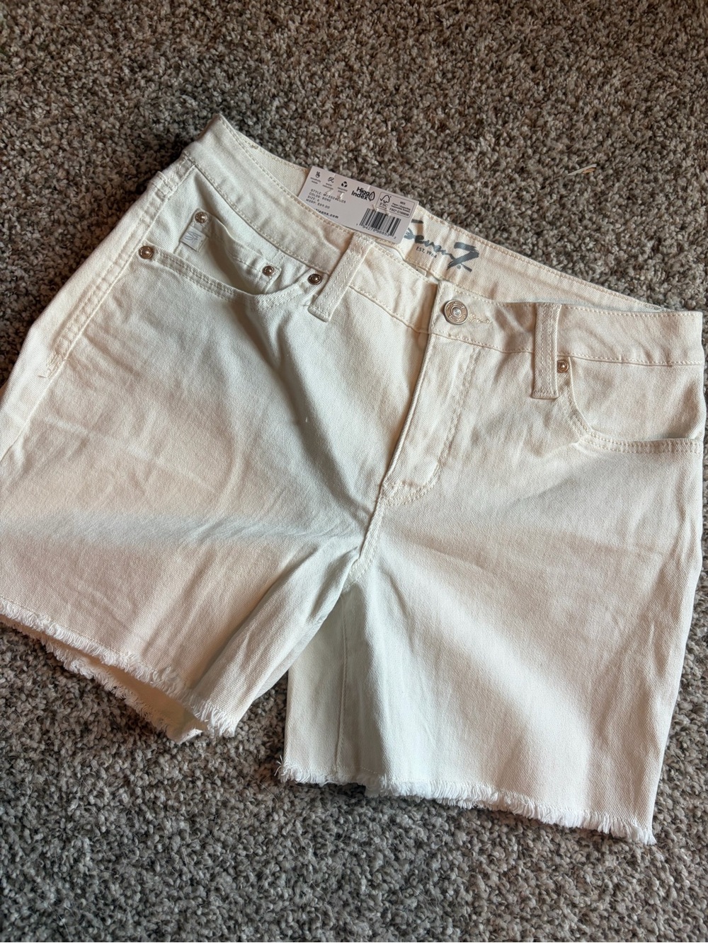 Seven7 White Denim Cutoff Shorts